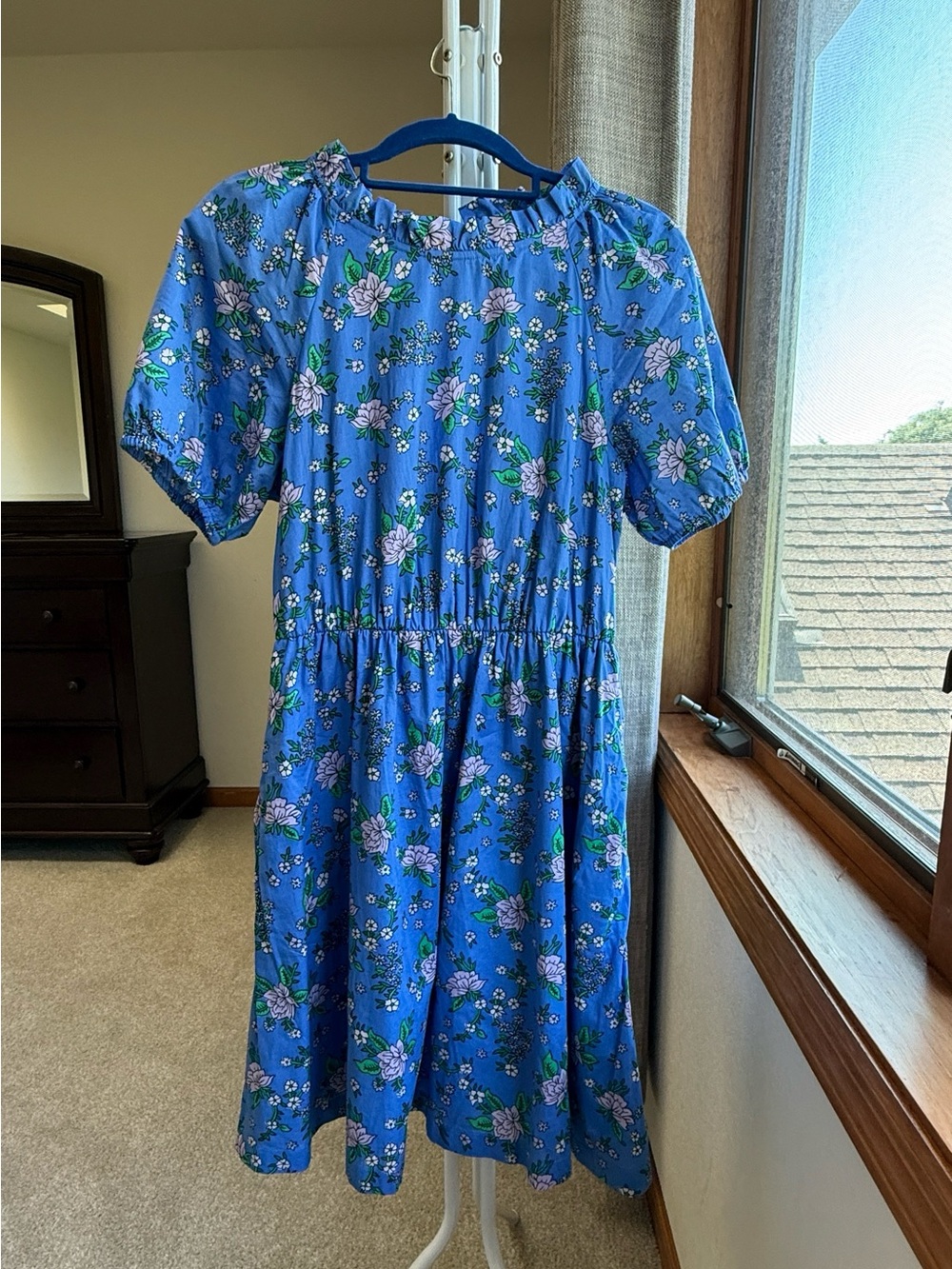 J Crew Blue Floral Dress Size 4 - Picture 4 of 13